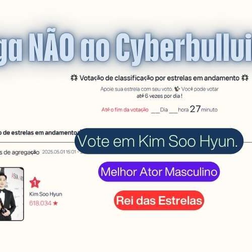 Vote em Kim Soo Hyun e Diga Não ao Stalking Virtual: Como Apoiar o Ator e Combater o Ódio Online