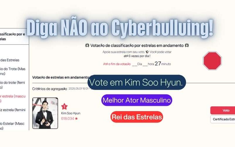 Vote em Kim Soo Hyun e Diga Não ao Stalking Virtual: Como Apoiar o Ator e Combater o Ódio Online